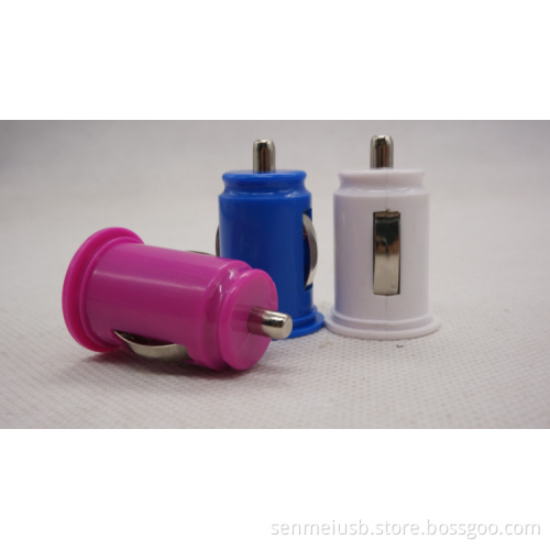 cheap colorful dual usb car charger with blister box packing